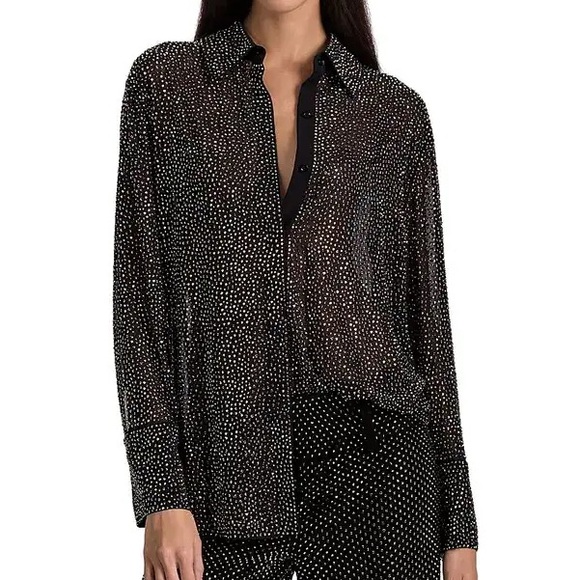 Alice + Olivia Crystal Embellished Oversized Button Down Size XS NWT - Picture 16 of 16